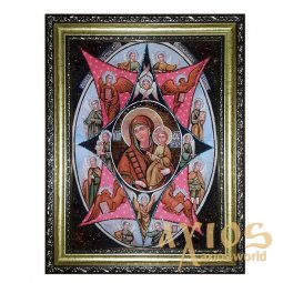 Бурштинова ікона Пресвята Богородиця Неопалима Купина 20x30 см - фото