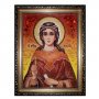 Бурштинова ікона Свята мучениця Любов 20x30 см