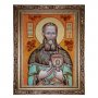 Бурштинова ікона Святий праведний Іоанн Кронштадтський 20x30 см