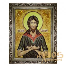 Бурштинова ікона Святий Олексій 20x30 см - фото