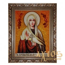 Бурштинова ікона Свята мучениця Євгена 20x30 см - фото