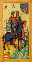 Ікона Святі благовірні князі Борис і Гліб 19х37 см - фото