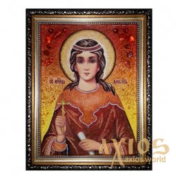Янтарна ікона Свята мучениця Любов 15x20 см - фото