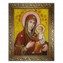 Янтарна ікона Пресвята Богородиця Тихвинська 15x20 см