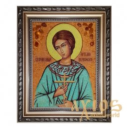 Янтарна ікона Святий праведний Артемій 30x40 см - фото