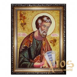 Янтарна ікона Святий Апостол Петро 30x40 см - фото