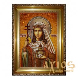 Янтарна ікона Свята благовірна Тамара Цариця Грузинська 40x60 см - фото