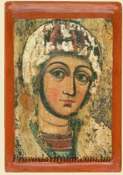Фрагмент ікони Богородиці з Потелича (XVІІ століття) - фото