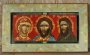 Писана ікона трьох ликів Богородиця, Спаситель, Іоанн Предтеча 39х21 см