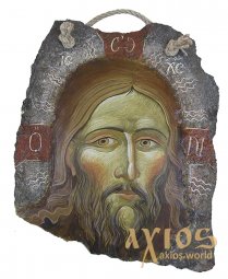 Писана ікона на камені Спаситель 24х31 см - фото