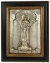 Ікона в металі Наталія, сріблення, рамка з дерева, 9х11 см
