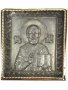 Ікона в металі Святий Миколай, сріблення, позолочена рамка, 5х5 см