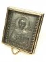 Ікона в металі Святий Миколай, сріблення, позолочена рамка, 5х5 см
