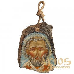 Ікона Святого Миколая, писана на камені, яєчна темпера, позолота, 24х19 см - фото