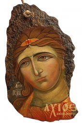 Писана ікона на камені Ангел Хранитель 35х20 см - фото