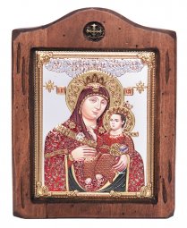 Ікона Божа Матір Віфлеємська №2, Італійський оклад, емалі, 13х17 см - фото