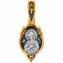 Ікона Богоматері Радість всіх радостей. Розчулення Серафимо-Дівєєвське. Образок, срібло з позолотою, 11х30 мм, Е 8643