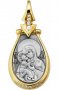 Образ Божої Матері «Володимирська», срібло 925 ° з позолотою, камені
