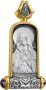 Образ-мощевик Божої Матері «Умиління» срібло 925 ° з позолотою, камені