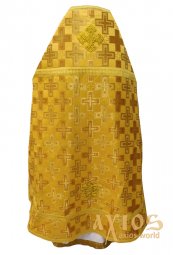 Облачення священицьке, жовта парча, тканина "патріарший хрест" - фото