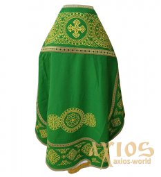 Облачення священицьке, зелений габардин, нашитий галун - фото