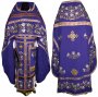 Облачення священицьке, вишите на габардині фіолетового кольору з вишитим галуном R 040m (n)