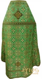 Облачення священицьке з якісної парчі зеленого кольору - фото