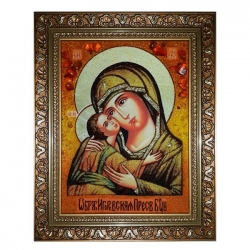 Янтарна ікона Пресвята Богородиця Ігорівська 15x20 см - фото