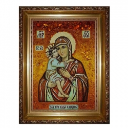 Янтарна ікона Пресвята Богородиця Єлецька 40x60 см Янтарна ікона Пресвята Богородиця Єлецька 40x60 см - фото
