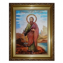 Янтарна ікона Святий Апостол Павло 30x40 см - фото