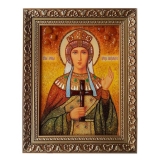 Янтарна ікона Свята мучениця цариця Олександра 30x40 см