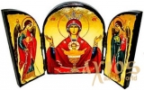 Ікона під старовину Пресвята Богородиця Невипивана Чаша Складення потрійний 14x10 см