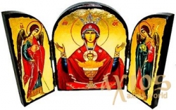 Ікона під старовину Пресвята Богородиця Невипивана Чаша Складення потрійний 14x10 см - фото