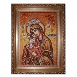 Янтарна ікона Пресвята Богородиця Цареградська 40x60 см Янтарна ікона Пресвята Богородиця Цареградська 40x60 см - фото