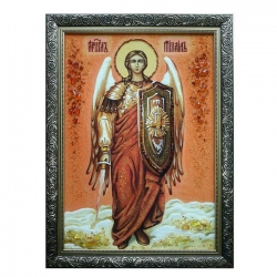 Янтарна ікона Святий Архистратиг Михаїл 60x80 см - фото
