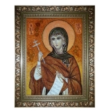 Янтарна ікона Свята мучениця Маргарита (Марина) 30x40 см