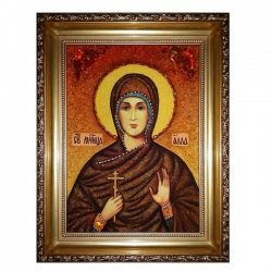 Янтарна ікона Свята мучениця Алла 60x80 см Янтарна ікона Свята мучениця Алла 60x80 см - фото