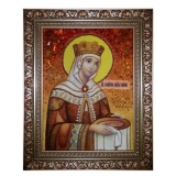 Янтарная икона Святая равноапостольная Елена 80x120 см