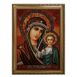 Янтарна ікона Божа Матір Казанська 30x40 см - фото