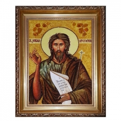 Янтарна ікона Святий Іоанн Хреститель 30x40 см - фото