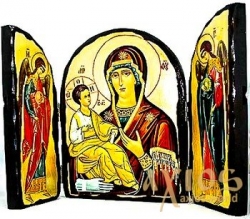 Ікона під старовину Пресвята Богородиця Троєручиця Складення потрійний 14x10 см - фото