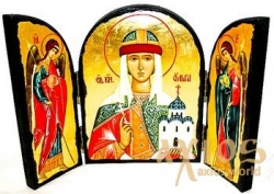 Ікона під старовину Свята княгиня Ольга Складення потрійний 14x10 см Ікона під старовину Свята княгиня Ольга Складення потрійний 14x10 см - фото