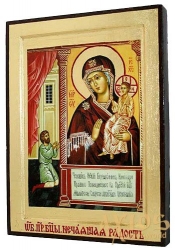 Икона Пресвятая Богородица Нечаянная радость в позолоте Греческий стиль - фото