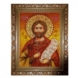 Янтарна ікона Святий мученик Назарій Римлянин 30x40 см - фото