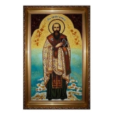 Янтарна ікона Святитель Василь Великий 30x40 см