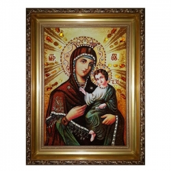 Янтарна ікона Пресвята Богородиця Смоленська 60x80 см - фото