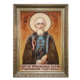 Янтарна ікона Преподобний Сергій Радонезький Чудотворець 40x60 см