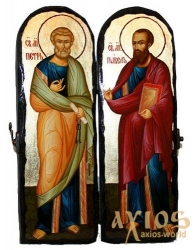 Ікона під старовину Святі Апостоли Петро і Павло Складення подвійний 10x30 см - фото