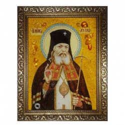Янтарна ікона Святитель і Цілитель Лука Кримський 40x60 см - фото
