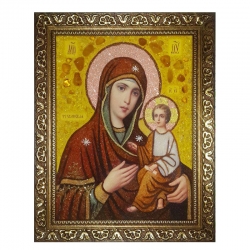 Янтарна ікона Пресвята Богородиця Тихвинська 80x120 см - фото